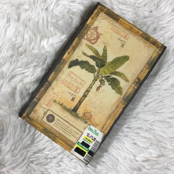 Palm Tree Travel Stamp Agenda Calendar Notes Trifold Magnetic Closure Planner - Picture 12 of 16